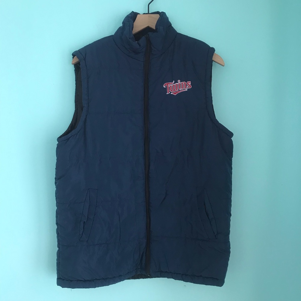 Minnesota Twins MLB Ford Quilted Zip Insulated Jacket Vest XL Vintage Baseball